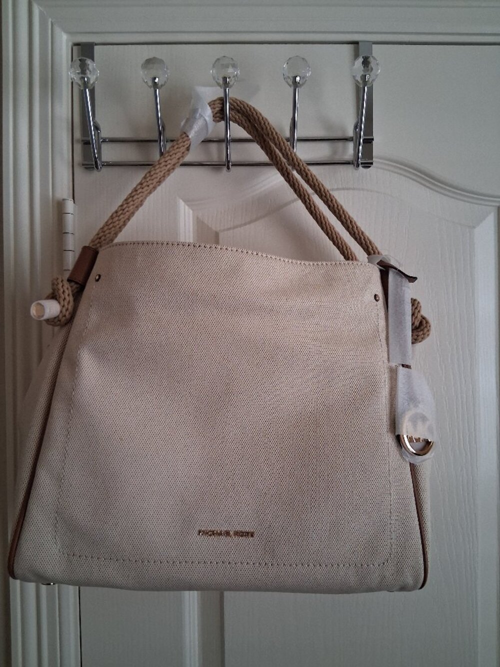 Michael Kors ISLA NWT Hobo Canvas and Leather shoulder bag Natural